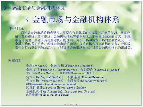 金融市场与金融机构体系