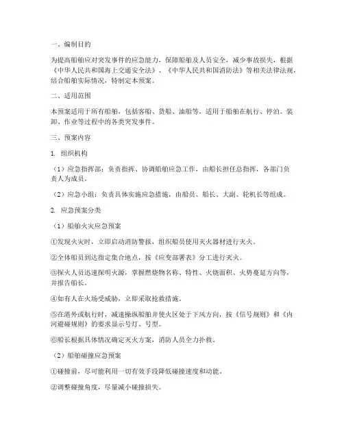 船舶应急预案方案