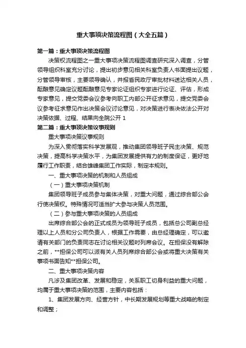 重大事项决策流程图（大全五篇）