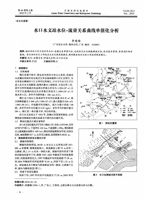 水口水文站水位～流量关系曲线单值化分析