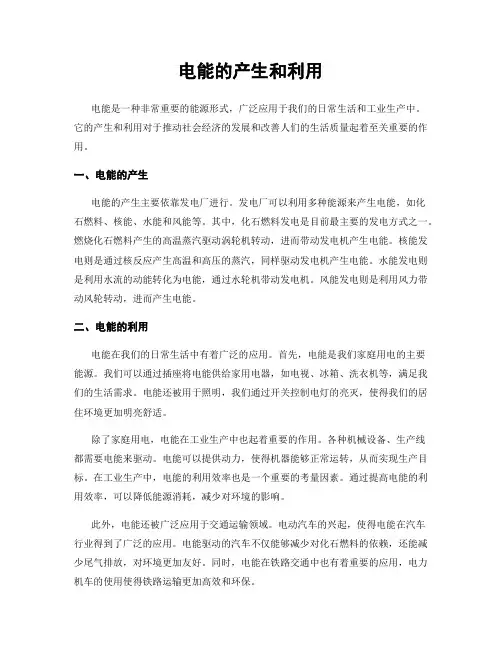 电能的产生和利用