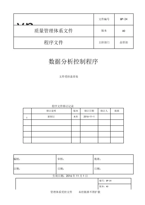 ISO134852016数据分析控制程序