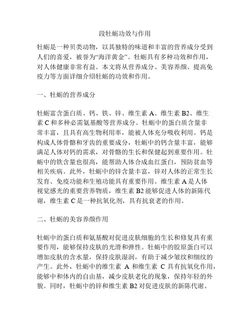 段牡蛎功效与作用