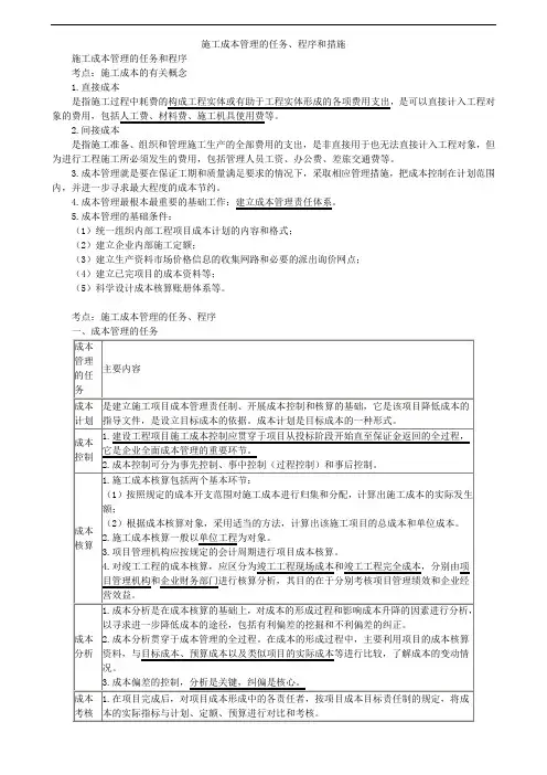 施工成本管理的任务、程序和措施 (2)