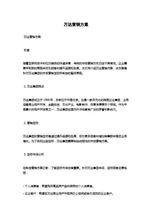 万达营销方案