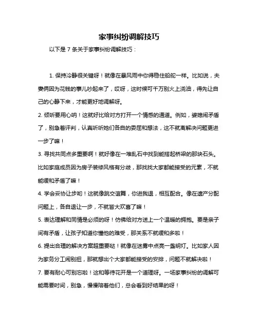 家事纠纷调解技巧