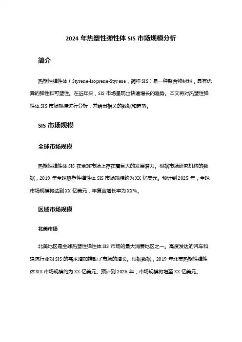 2024年热塑性弹性体SIS市场规模分析