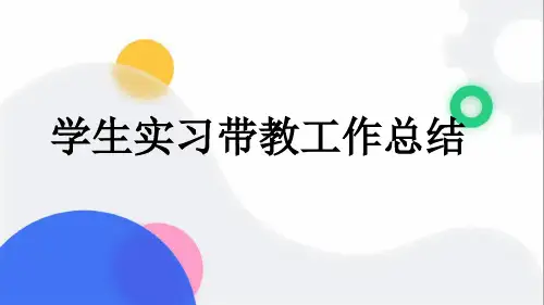 学生实习带教工作总结