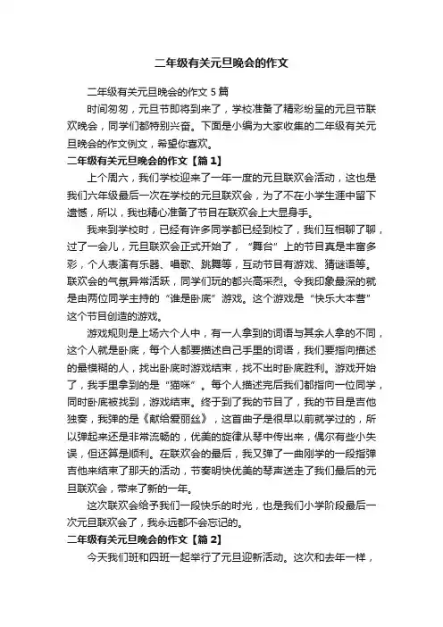 二年级有关元旦晚会的作文