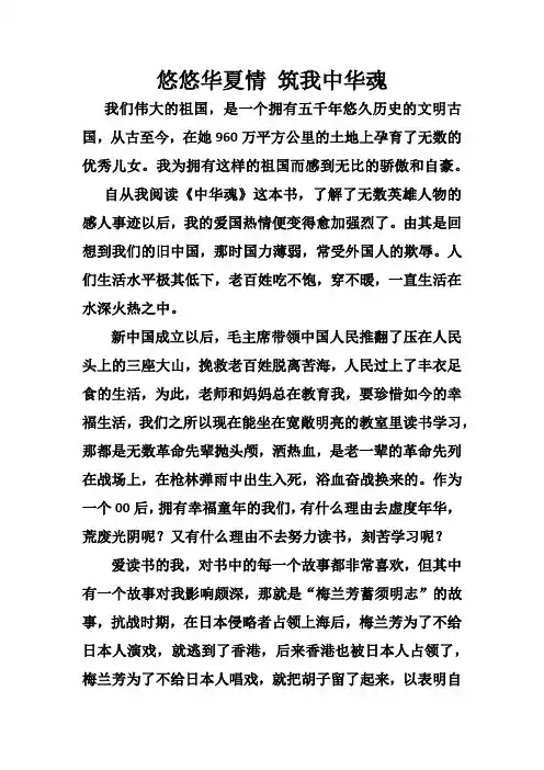 小学生“中华魂”主题征文 (2)