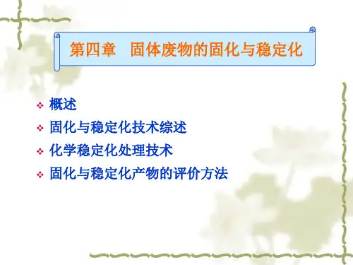 固体废物的固化与稳定化