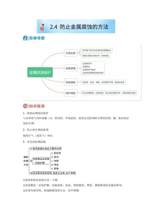 2.4防止金属腐蚀的方法