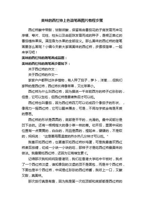 美味的西红柿上色简笔画图片教程步骤