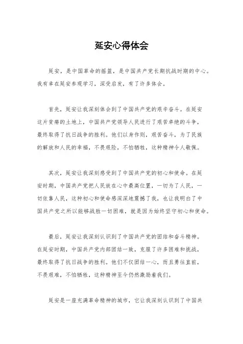 延安心得体会