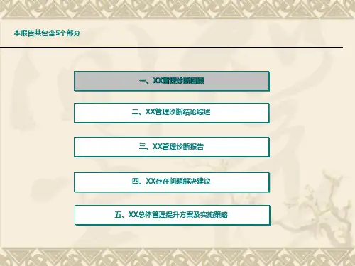 管理现状诊断分析报告