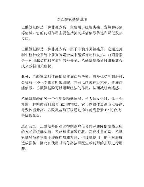 对乙酰氨基酚原理