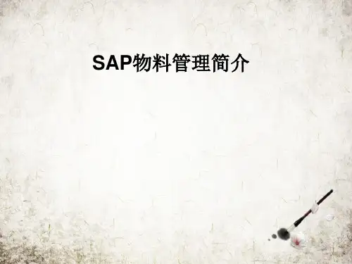 SAP物料管理简介