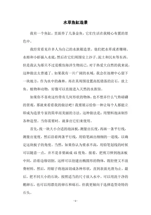 水草鱼缸造景