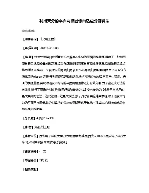 利用变分的平面网格图像自适应分割算法