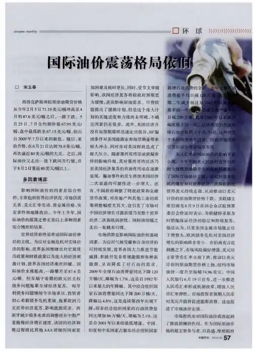 国际油价震荡格局依旧