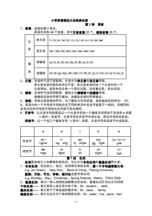 小学英语语法大全-经典全面