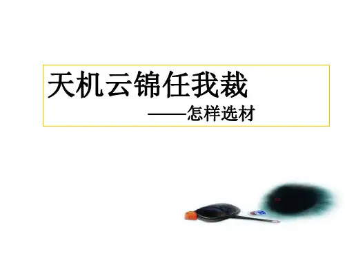 部编版语文七年级下册第四单元写作《怎样选材》 课件(共20张PPT)