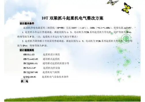10T双梁抓斗起重机电气配置表