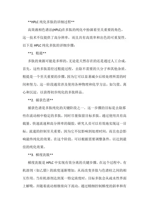 hplc 纯化多肽