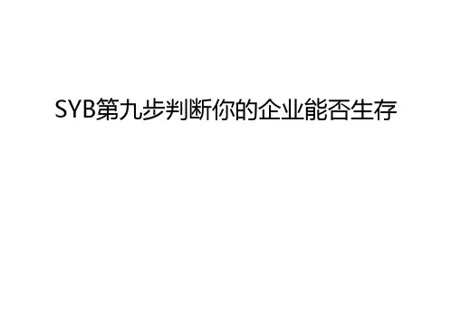 SYB第九步判断你的企业能否生存教学文案