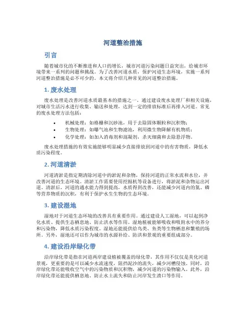 河道整治措施