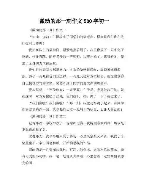 激动的那一刻作文500字初一