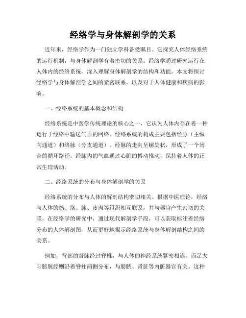 经络学与身体解剖学的关系