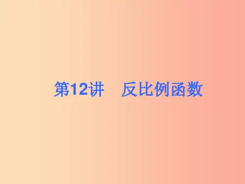2019届中考数学考前热点冲刺指导第12讲反比例函数课件新人教版PPT