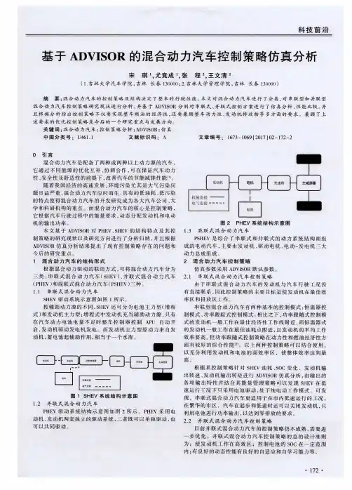 基于ADVISOR的混合动力汽车控制策略仿真分析