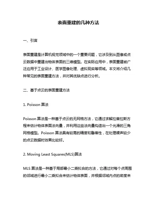 表面重建的几种方法