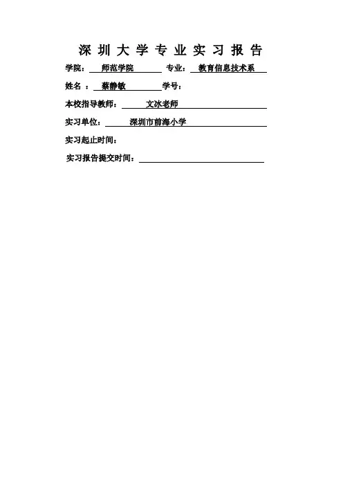 深圳大学专业实习报告