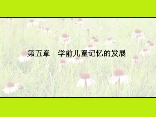 学前儿童记忆的发展.