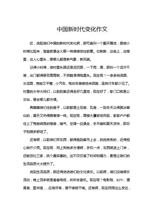中国新时代变化作文