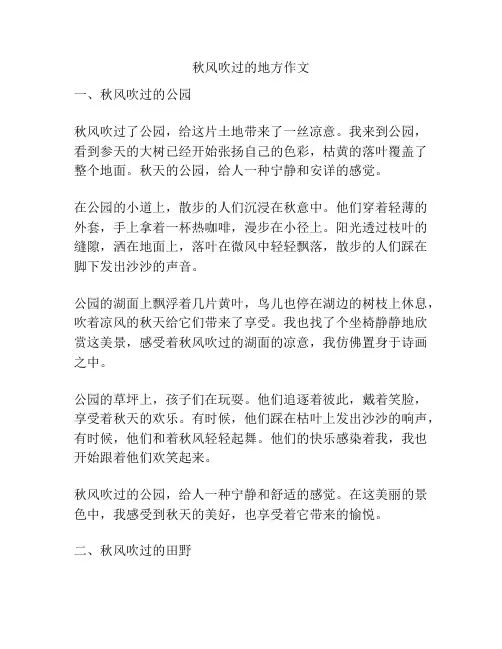 秋风吹过的地方作文