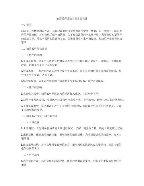 油茶低产改造工程方案设计