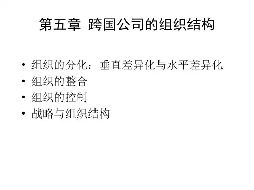 第四章跨国公司的组织结构