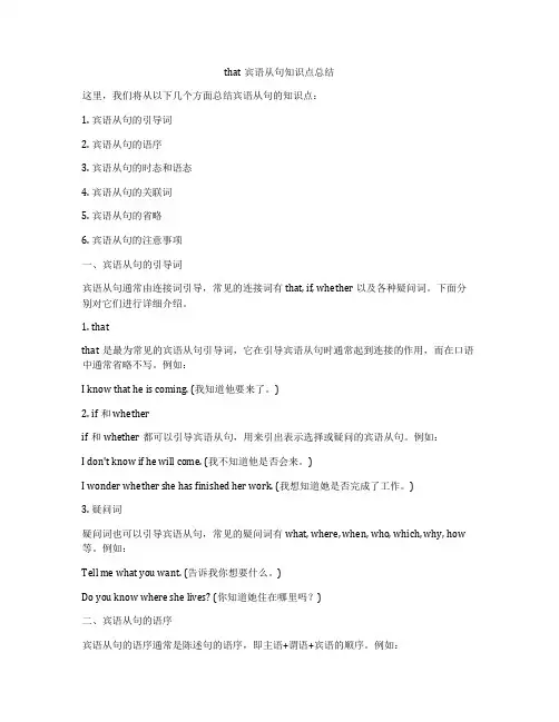 that宾语从句知识点总结