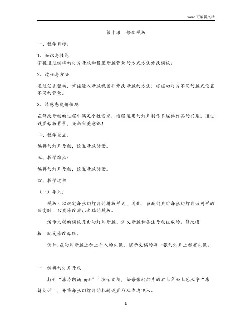 第十课  修改模板