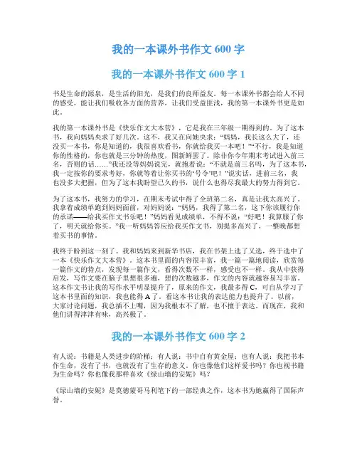 我的一本课外书作文600字