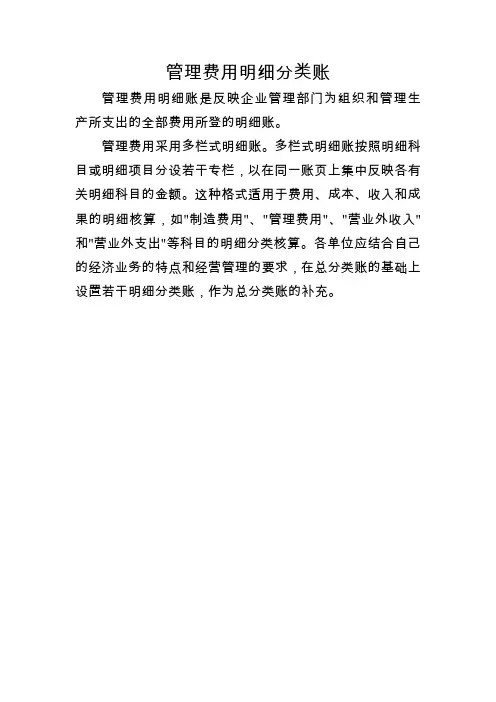 管理费用明细分类账