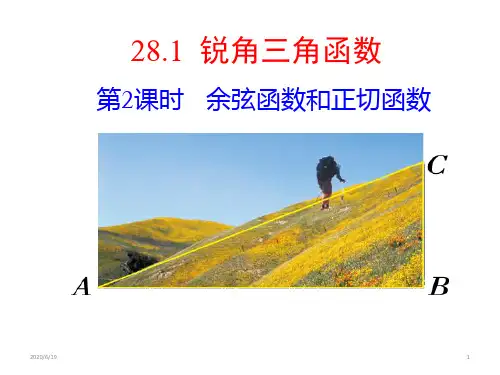 人教版九年级下册数学：28.1 余弦和正切  课件 (共17张PPT)