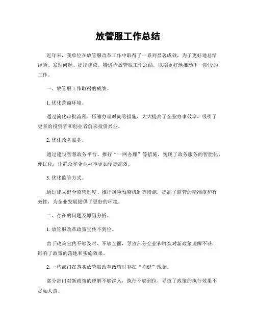 放管服工作总结