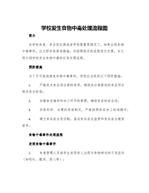 学校发生食物中毒处理流程图