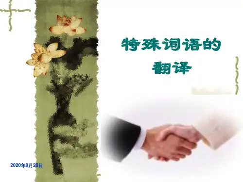 翻译中的特殊词语翻译PPT课件