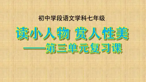 人教版初中语文七年级下册三单元复习课知识点整理课件